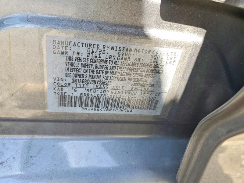 Aukcja sprzedaży 2022 Nissan Sentra, vin: 3N1AB8CV8NY236965, numer aukcji: 60440846
