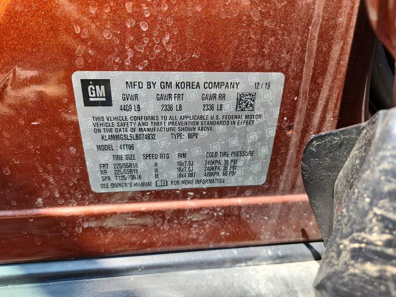 61248296 :رقم المزاد ، KL4MMGSL5LB074832 vin ، 2020 Buick Encore Gx مزاد بيع