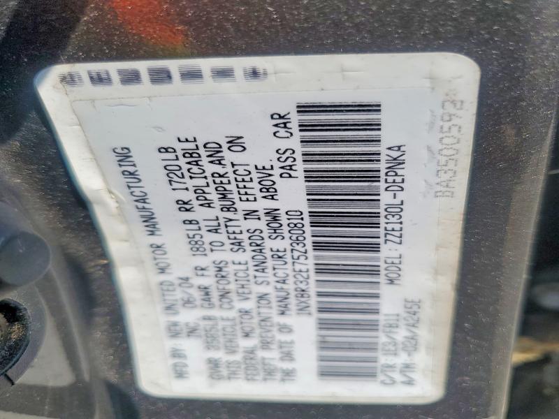 Aukcja sprzedaży 2005 Toyota Corolla, vin: 1NXBR32E75Z360810, numer aukcji: 60547976