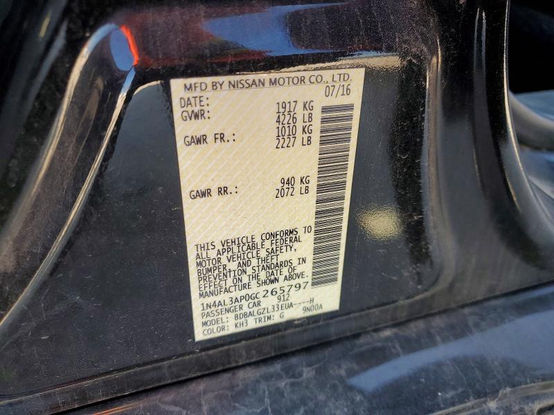 59383636 :رقم المزاد ، 1N4AL3AP0GC265797 vin ، 2016 Nissan Altima مزاد بيع