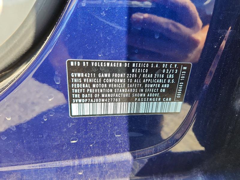 Продаж на аукціоні авто 2013 Volkswagen Jetta, vin: 3VWDP7AJ8DM427763, номер лоту: 61592686