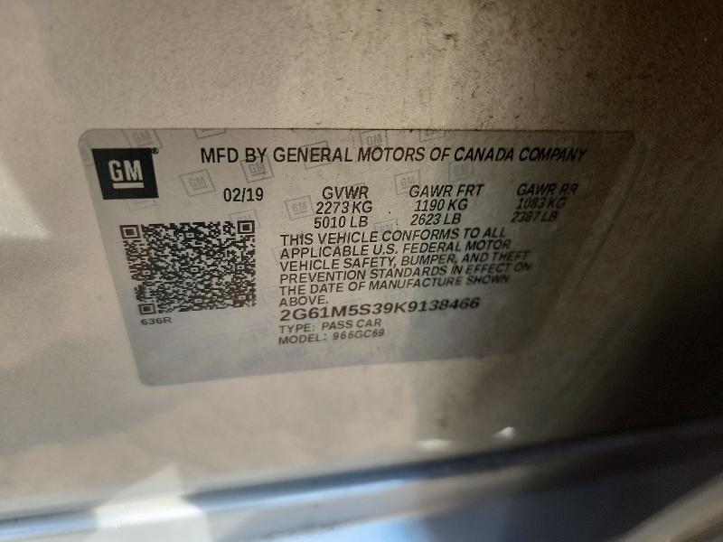 Aukcja sprzedaży 2019 Cadillac Xts, vin: 2G61M5S39K9138466, numer aukcji: 60831206