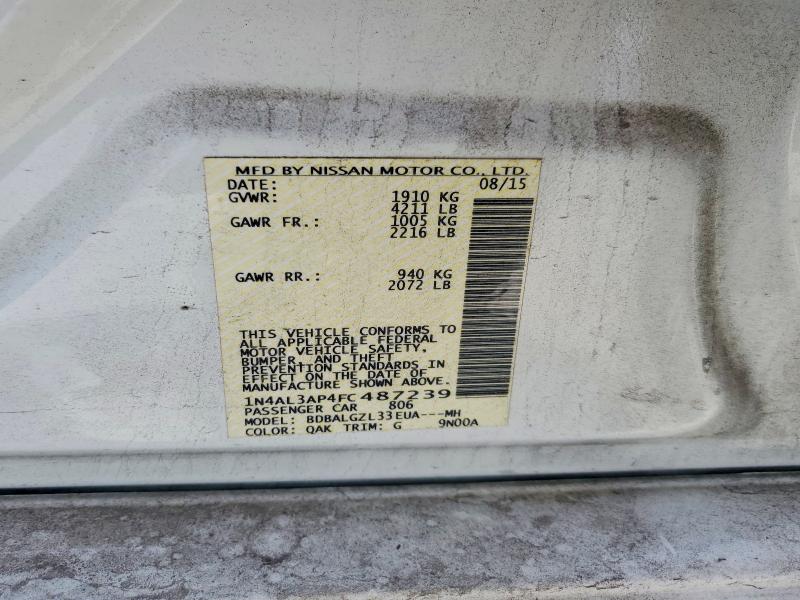 61218716 :رقم المزاد ، 1N4AL3AP4FC487239 vin ، 2015 Nissan Altima مزاد بيع