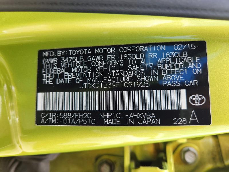 Продажа на аукционе авто 2015 Toyota Prius C, vin: JTDKDTB39F1091925, номер лота: 62052086
