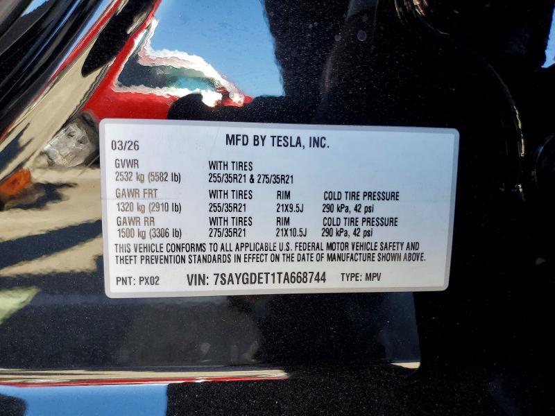 Продаж на аукціоні авто 2026 Tesla Model Y, vin: 7SAYGDET1TA668744, номер лоту: 60500126
