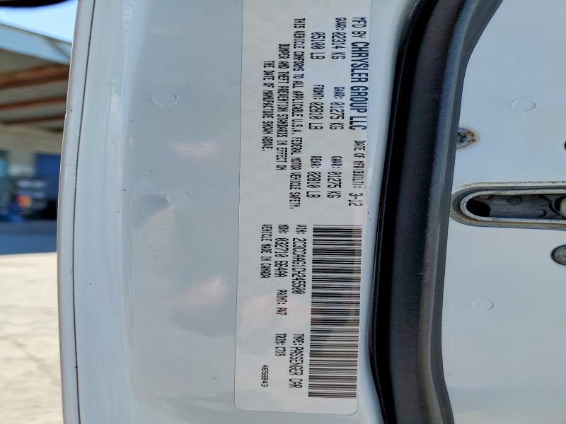 Продаж на аукціоні авто 2012 Chrysler 300, vin: 2C3CCAAG1CH245500, номер лоту: 59901656