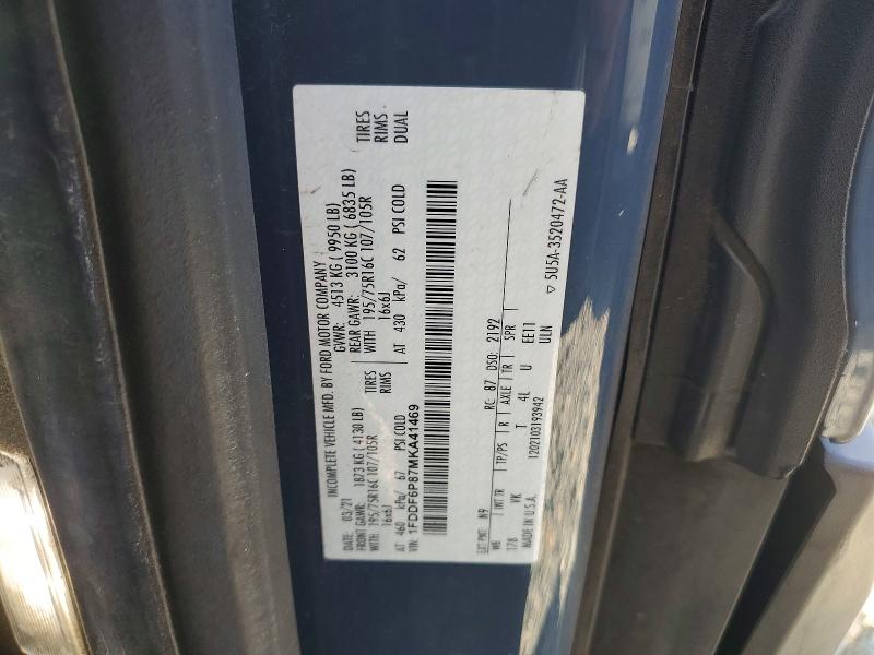 Auction sale of the 2021 Ford Transit, vin: 1FDDF6P87MKA41469, lot number: 61141636