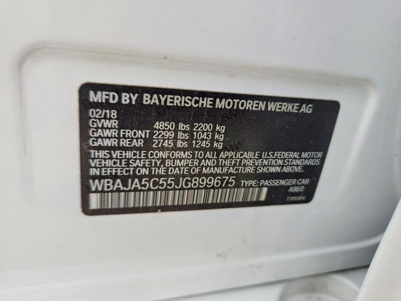 Продаж на аукціоні авто 2018 Bmw 530, vin: WBAJA5C55JG899675, номер лоту: 59733656