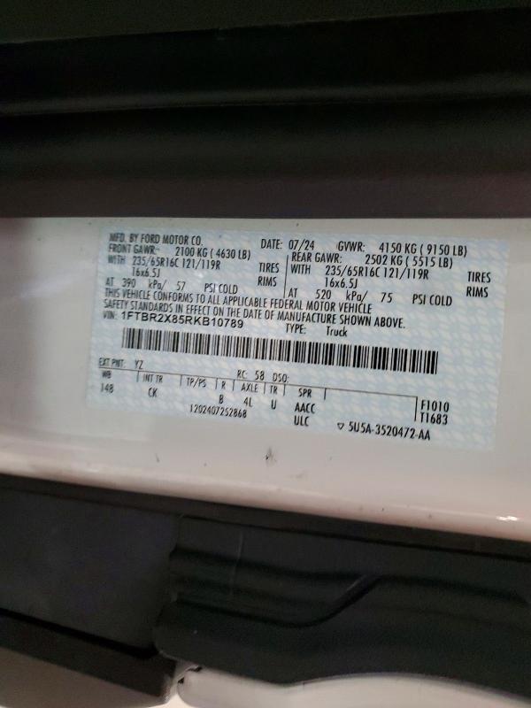 Продажа на аукционе авто 2024 Ford Transit, vin: 1FTBR2X85RKB10789, номер лота: 59888736