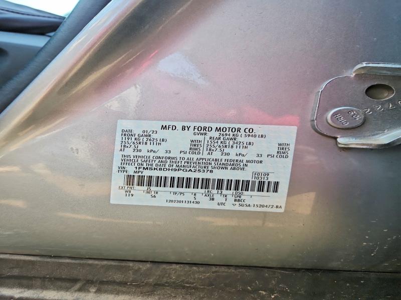 60668916 :رقم المزاد ، 1FMSK8DH9PGA25378 vin ، 2023 Ford Explorer مزاد بيع