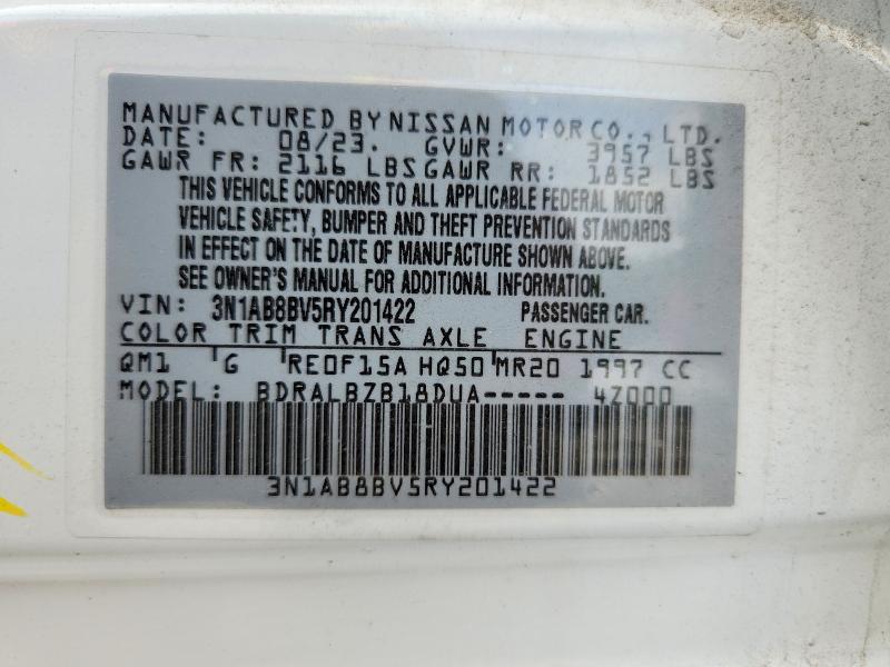 Aukcja sprzedaży 2024 Nissan Sentra, vin: 3N1AB8BV5RY201422, numer aukcji: 60505886
