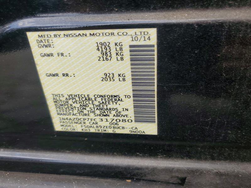 Продаж на аукціоні авто 2015 Nissan Leaf, vin: 1N4AZ0CP7FC317080, номер лоту: 58996416