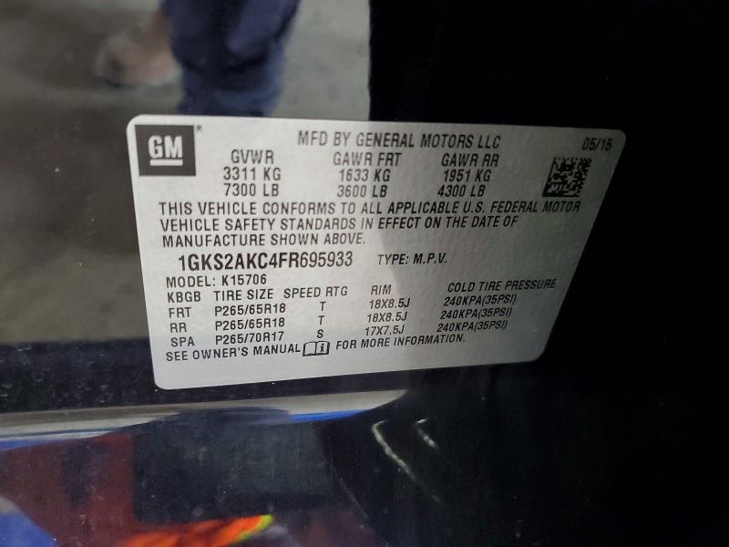 Aukcja sprzedaży 2015 Gmc Yukon, vin: 1GKS2AKC4FR695933, numer aukcji: 60405286