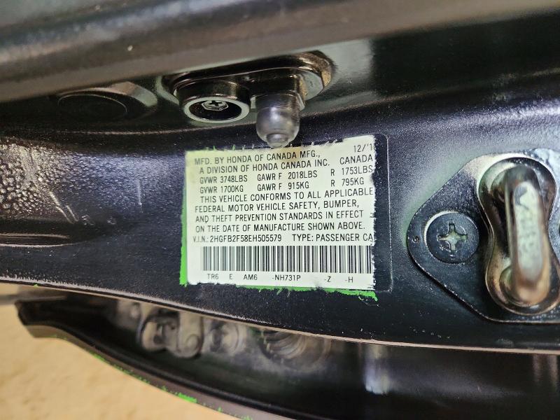 60450026 :رقم المزاد ، 2HGFB2F58EH505579 vin ، 2014 Honda Civic مزاد بيع