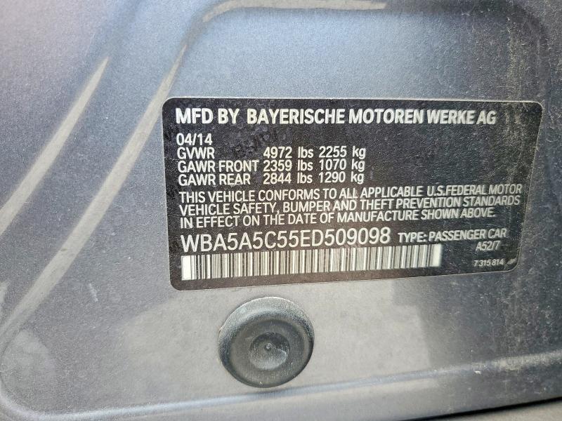 2014 Bmw 528 მანქანა იყიდება აუქციონზე, vin: WBA5A5C55ED509098, აუქციონის ნომერი: 61919796