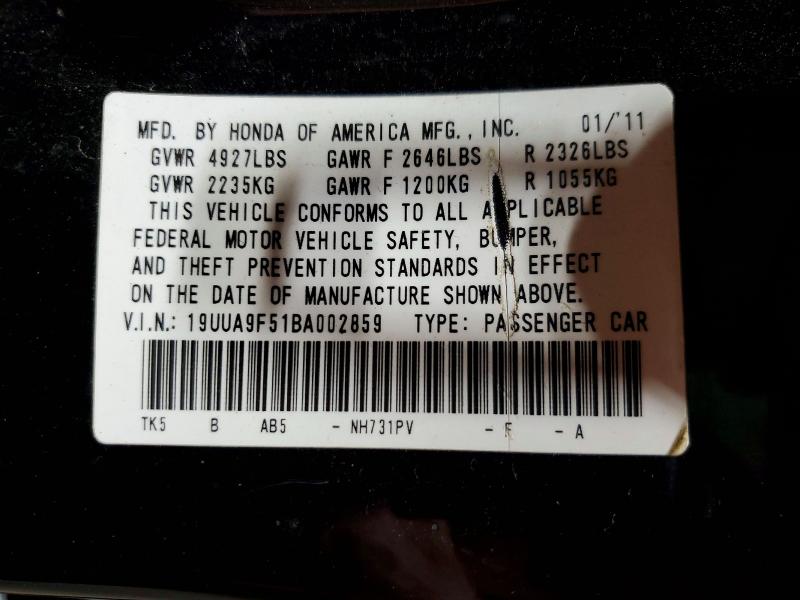 Aukcja sprzedaży 2011 Acura Tl, vin: 19UUA9F51BA002859, numer aukcji: 61190896