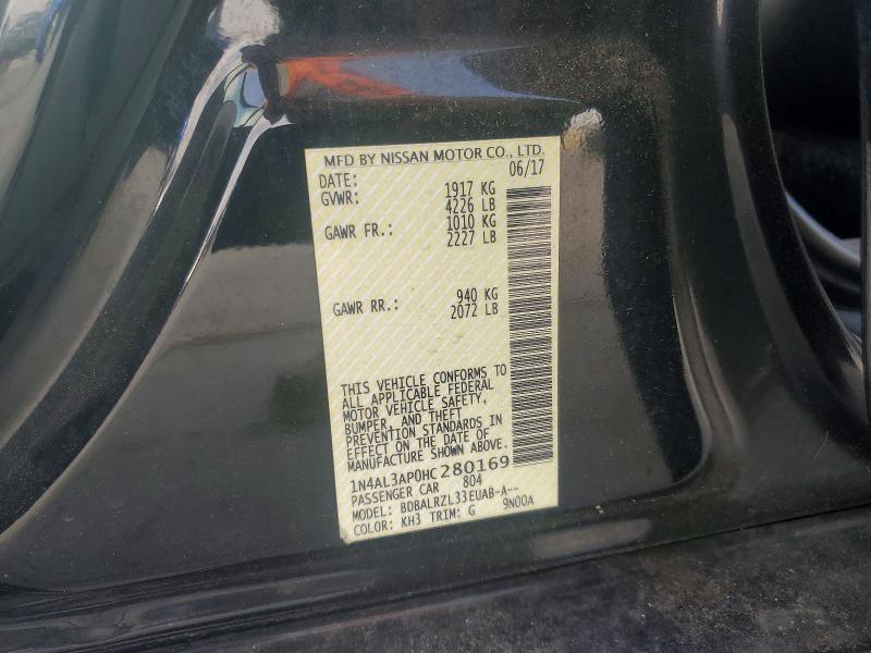 Продаж на аукціоні авто 2017 Nissan Altima, vin: 1N4AL3AP0HC280169, номер лоту: 60024096