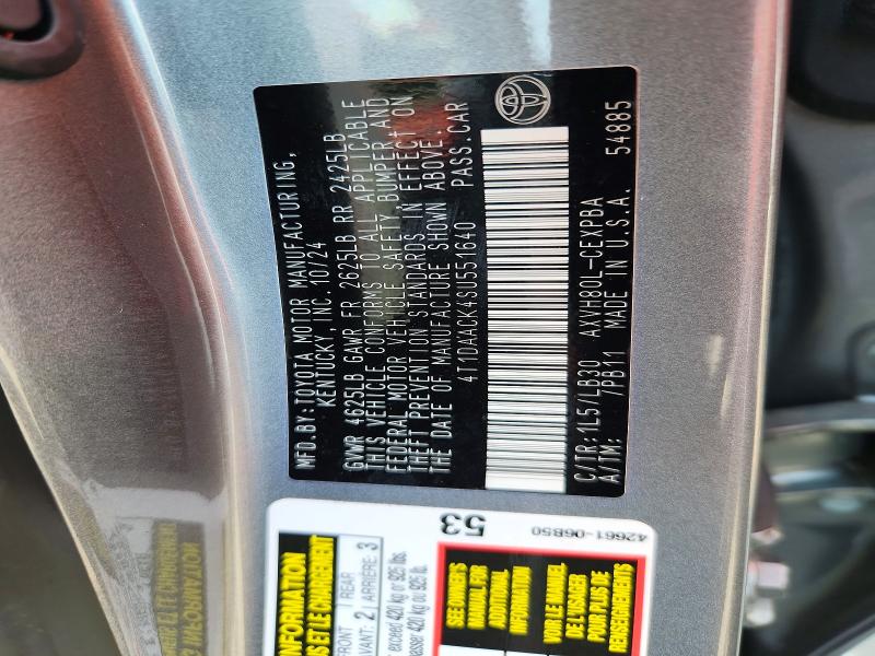 Aukcja sprzedaży 2025 Toyota Camry, vin: 4T1DAACK4SU551640, numer aukcji: 63144276