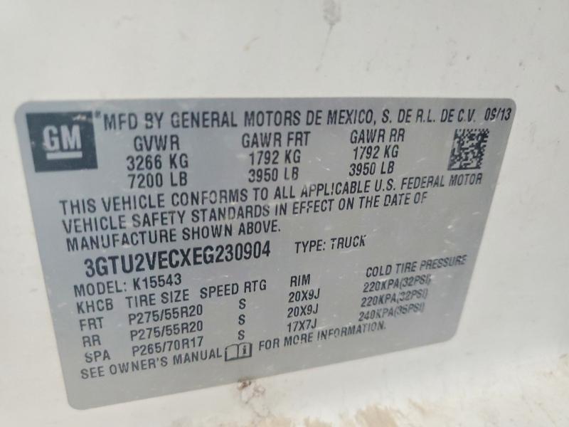 Продаж на аукціоні авто 2014 Gmc Sierra, vin: 3GTU2VECXEG230904, номер лоту: 61544606