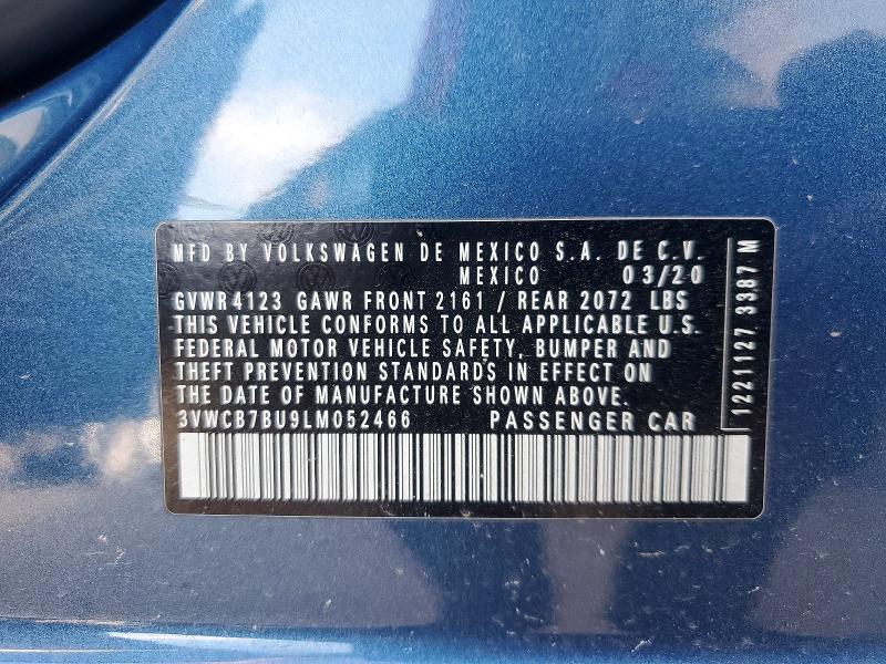 Aukcja sprzedaży 2020 Volkswagen Jetta, vin: 3VWCB7BU9LM052466, numer aukcji: 59850786