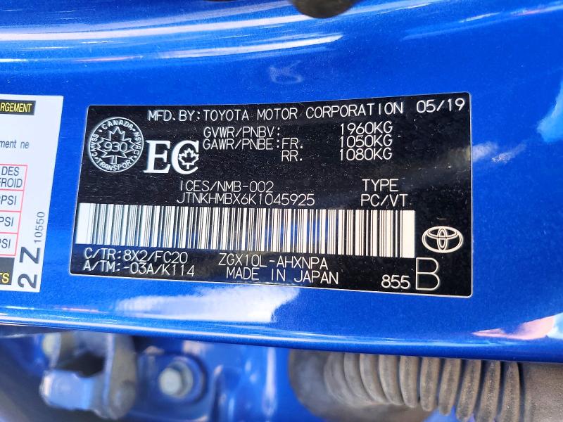 Продажа на аукционе авто 2019 Toyota C-hr, vin: JTNKHMBX6K1045925, номер лота: 59700936