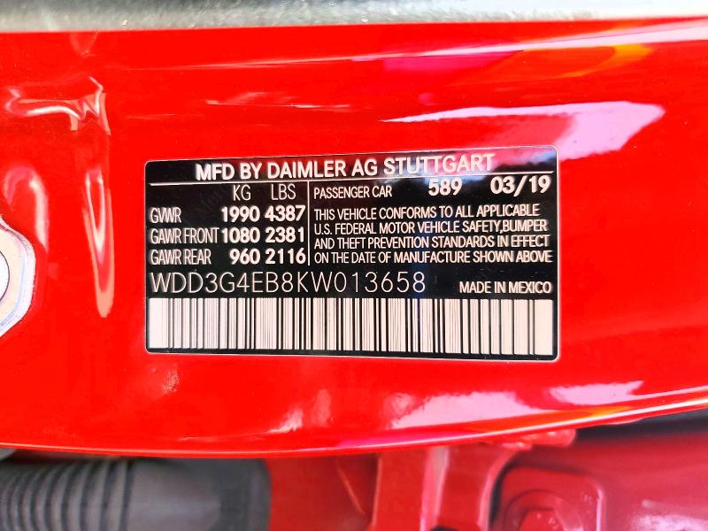 Продаж на аукціоні авто 2019 Mercedes-benz A, vin: WDD3G4EB8KW013658, номер лоту: 60509136