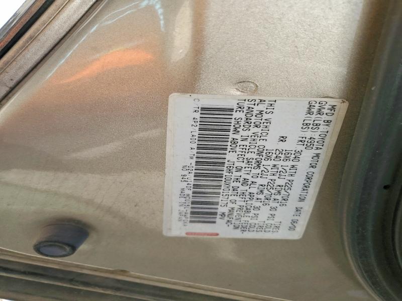 62947076 :رقم المزاد ، JT6HF10UXY0157175 vin ، 2000 Lexus Rx مزاد بيع
