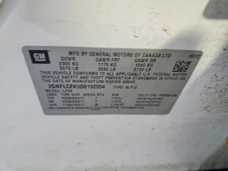 Продажа на аукционе авто 2013 Chevrolet Equinox, vin: 2GNFLCEK9D6192004, номер лота: 63404286