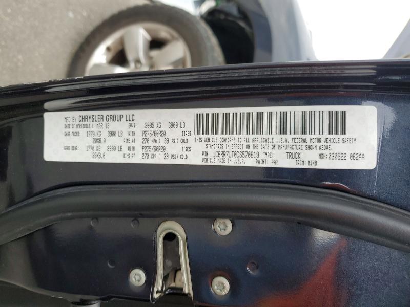 61975336 :رقم المزاد ، 1C6RR7LT0DS570819 vin ، 2013 Ram 1500 مزاد بيع
