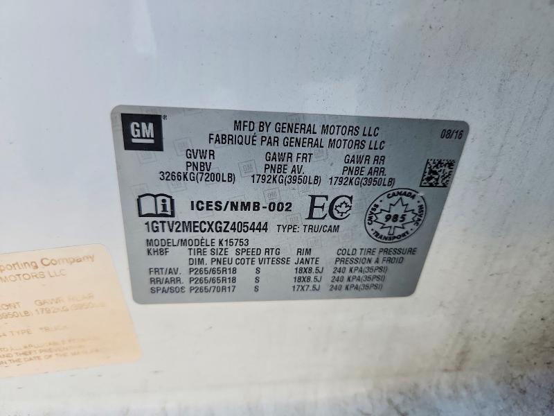 2016 Gmc Sierra მანქანა იყიდება აუქციონზე, vin: 1GTV2MECXGZ405444, აუქციონის ნომერი: 61533946
