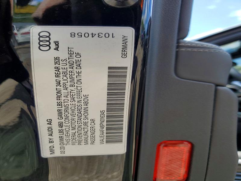 63027026 :رقم المزاد ، WAUEAAF46PN016345 vin ، 2023 Audi A4 مزاد بيع