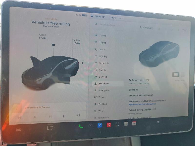 Aukcja sprzedaży 2021 Tesla Model 3, vin: 5YJ3E1EC0MF094833, numer aukcji: 62712286