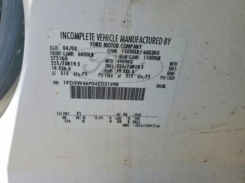Продаж на аукціоні авто 2004 Ford F450, vin: 1FDXW46P04ED21498, номер лоту: 59598886