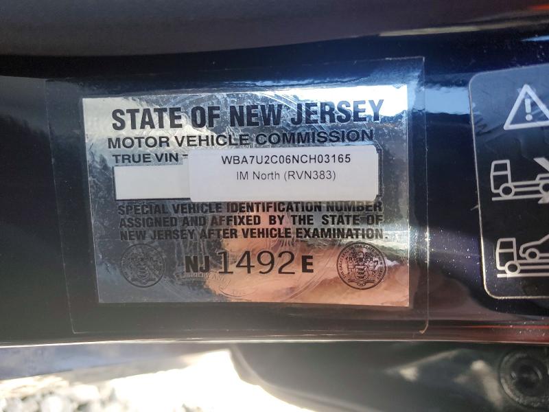 Продаж на аукціоні авто 2022 Bmw 750, vin: NJ1492E, номер лоту: 94452495