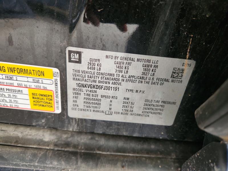 Продажа на аукционе авто 2015 Chevrolet Traverse, vin: 1GNKVGKD6FJ301191, номер лота: 60664096