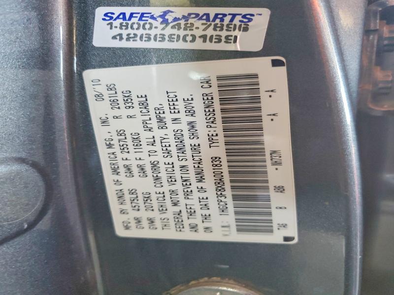 Aukcja sprzedaży 2011 Honda Accord, vin: 1HGCP3F8XBA001839, numer aukcji: 60983566