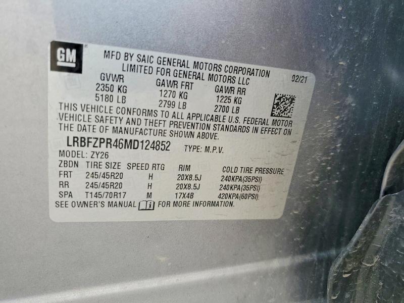 Aukcja sprzedaży 2021 Buick Envision, vin: LRBFZPR46MD124852, numer aukcji: 61223626