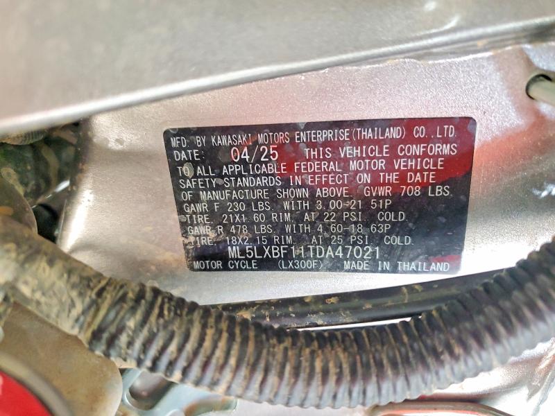 Aukcja sprzedaży 2026 Kawasaki Klx300, vin: ML5LXBF11TDA47021, numer aukcji: 61734026