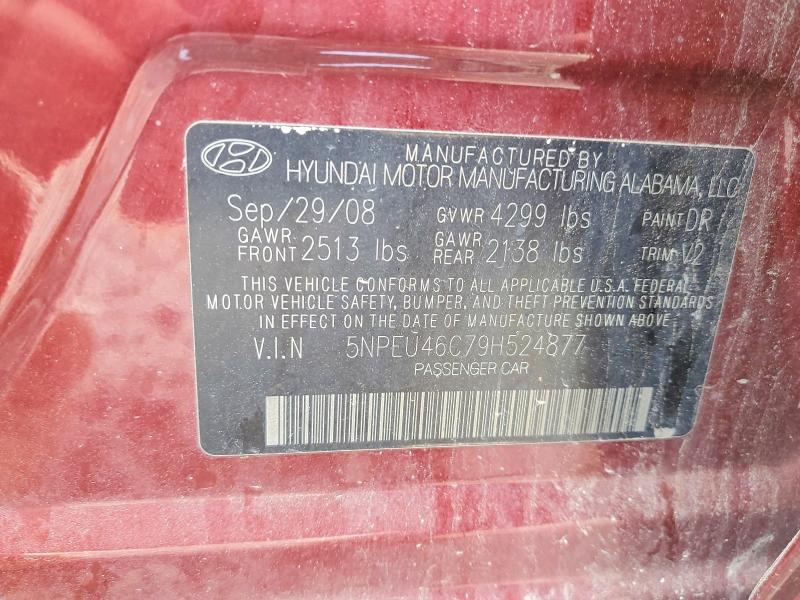 Продажа на аукционе авто 2009 Hyundai Sonata, vin: 5NPEU46C79H524877, номер лота: 59857566