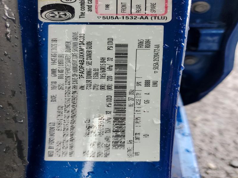 Aukcja sprzedaży 2019 Ford Fiesta, vin: 3FADP4BJXKM104303, numer aukcji: 60628496