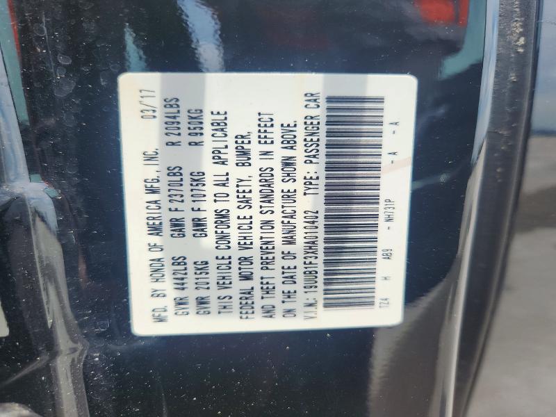 Aukcja sprzedaży 2017 Acura Tlx, vin: 19UUB1F3XHA010402, numer aukcji: 59714656