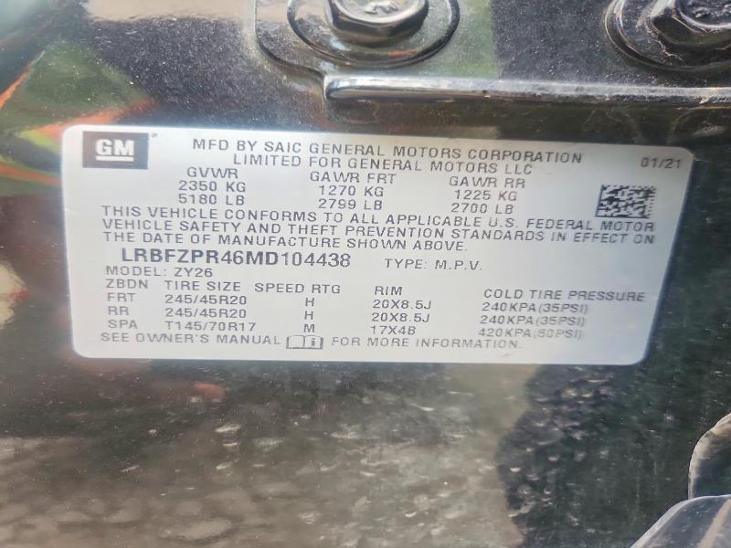 Aukcja sprzedaży 2021 Buick Envision, vin: LRBFZPR46MD104438, numer aukcji: 59125996
