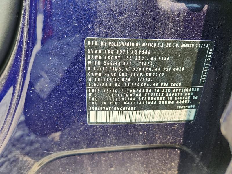 61160006 :رقم المزاد ، 3VV4B7AX0RM062607 vin ، 2024 Volkswagen Tiguan مزاد بيع