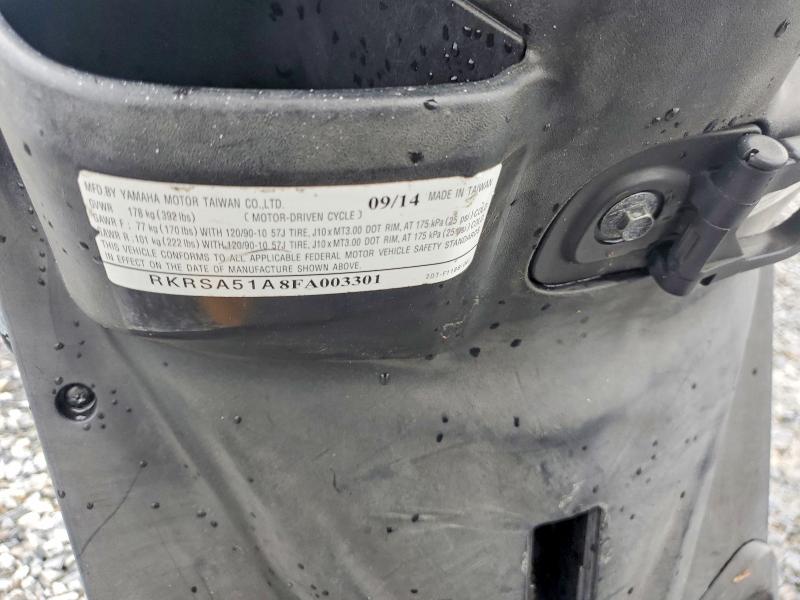 60468786 :رقم المزاد ، RKRSA51A8FA003301 vin ، 2015 Yamaha Yw50 مزاد بيع