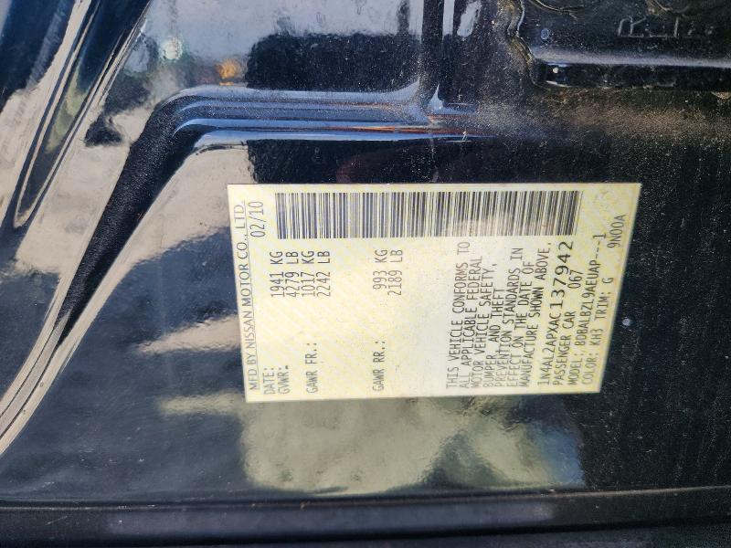 60438066 :رقم المزاد ، 1N4AL2APXAC137942 vin ، 2010 Nissan Altima مزاد بيع