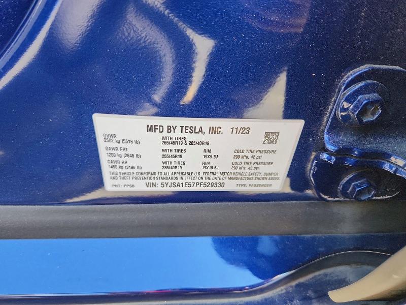 Продаж на аукціоні авто 2023 Tesla Model S, vin: 5YJSA1E57PF529330, номер лоту: 60008106