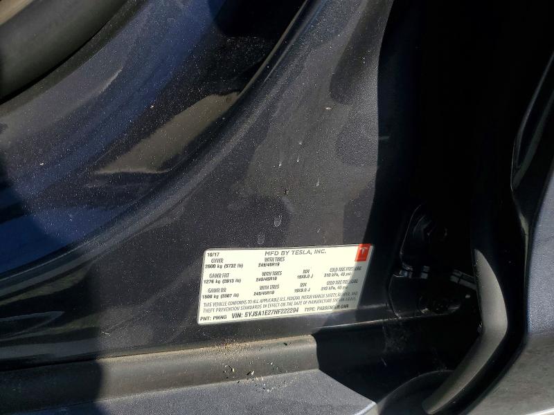 Продаж на аукціоні авто 2017 Tesla Model S, vin: 5YJSA1E27HF222294, номер лоту: 59888146