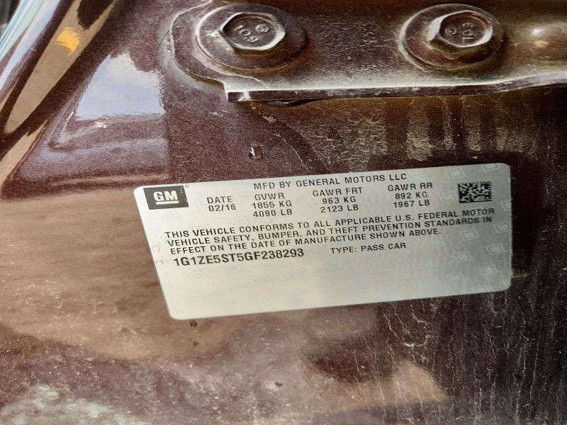 59800276 :رقم المزاد ، 1G1ZE5ST5GF238293 vin ، 2016 Chevrolet Malibu مزاد بيع