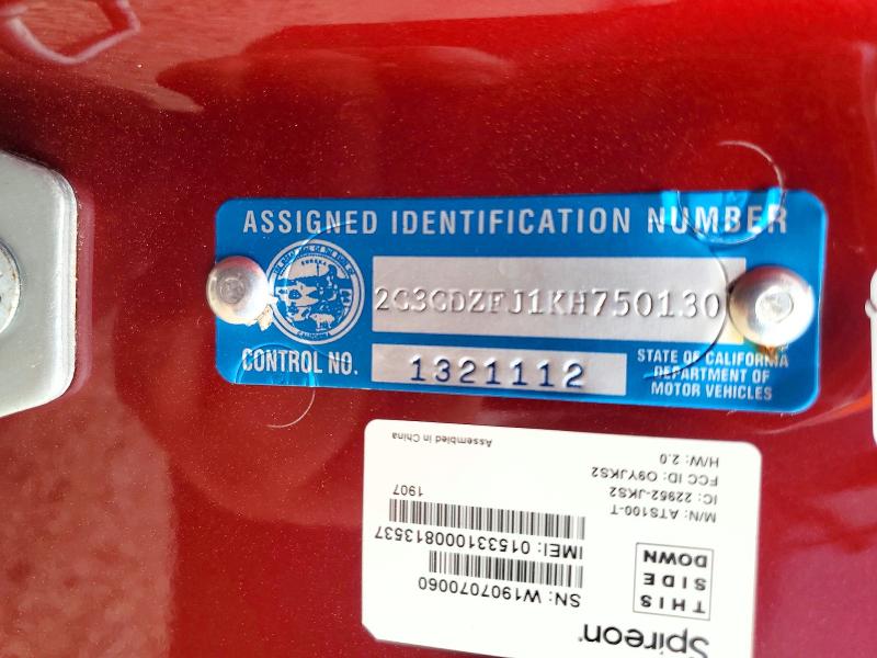 Aukcja sprzedaży 2019 Dodge Challenger, vin: 2C3CDZFJ1KH750130, numer aukcji: 61499086