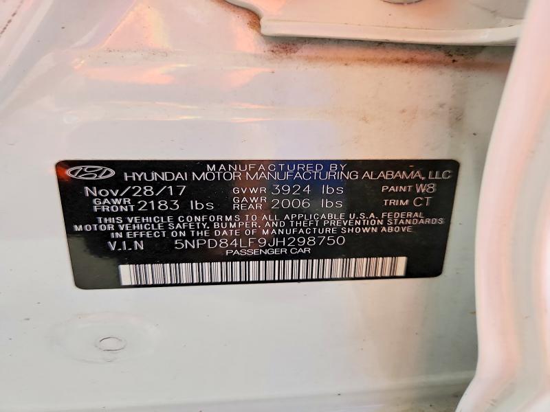 Aukcja sprzedaży 2018 Hyundai Elantra, vin: 5NPD84LF9JH298750, numer aukcji: 59540746